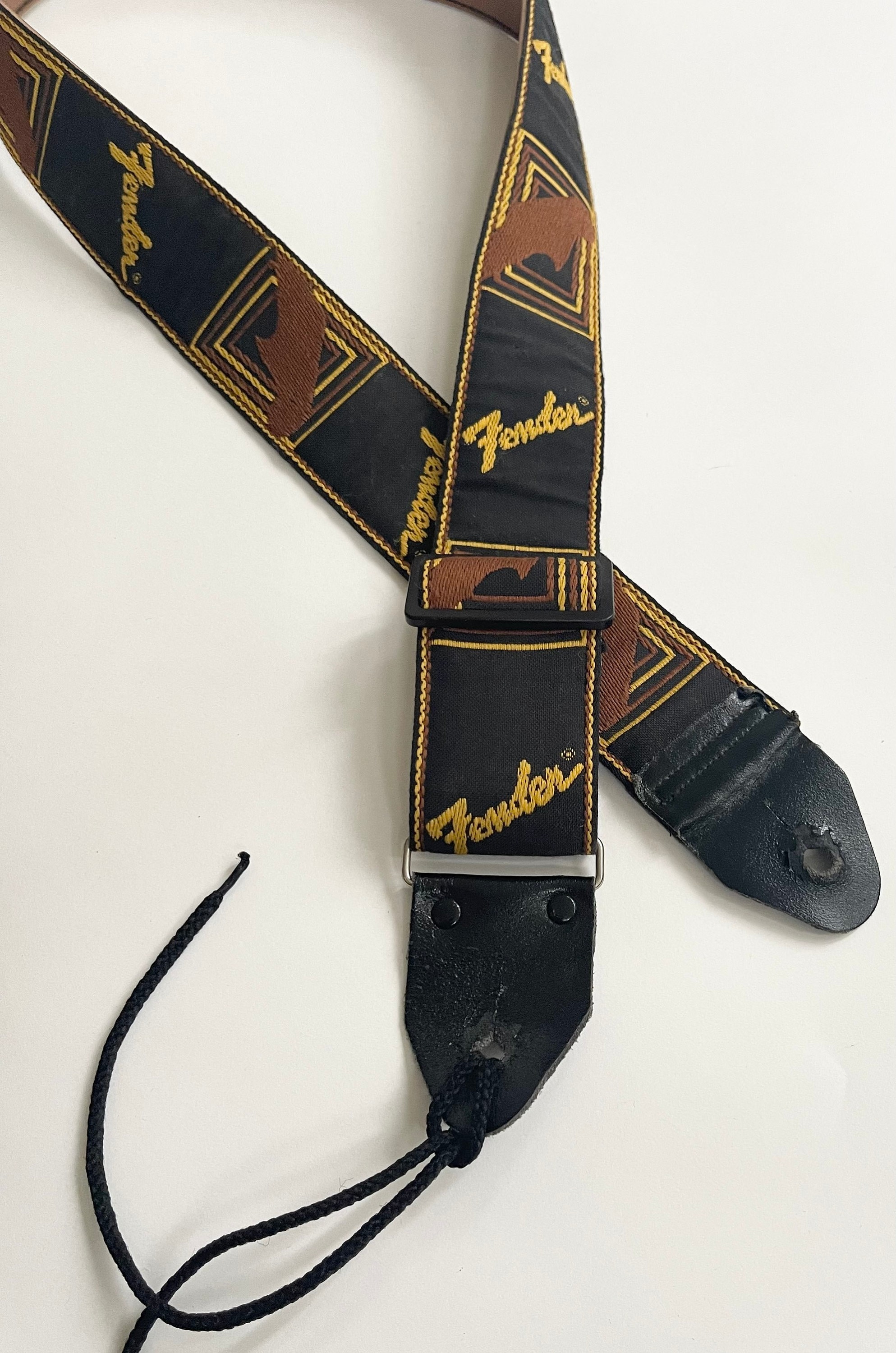 Vintage Fender Guitar Strap Metal Loop Plastic Adjuster Jimi Hendrix
