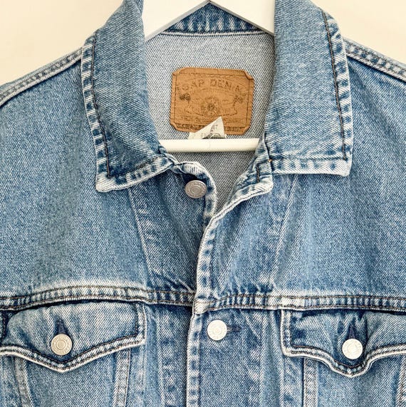 Vintage 90s Gap Denim Trucker Jacket: Light Wash Cotton