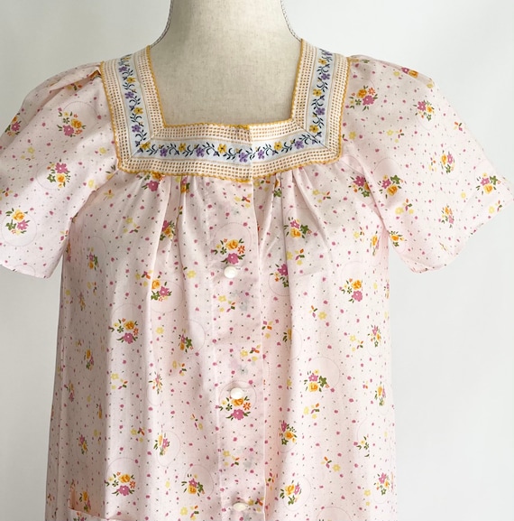 Floral Nightgown House Dress Robe Vintage Mid Cen… - image 2