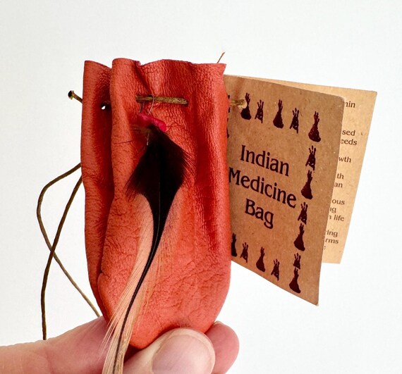 Vintage Deerskin Medicine Bag Necklace Native American