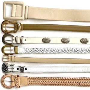Cream Leather Western Belt - Etsy display picture 1