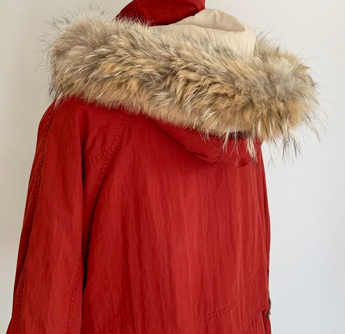 Furry anorak clearance with a hood