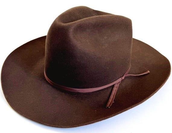 Vintage Cowboy Hat 3X Beaver Fur Dark Brown XXX Miller Bros Western Mens Womens Hat Size 7
