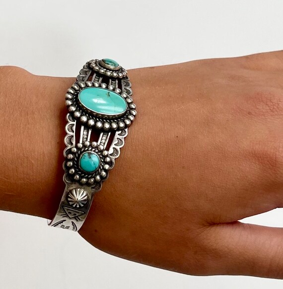 Turquoise cuff deals bracelet vintage