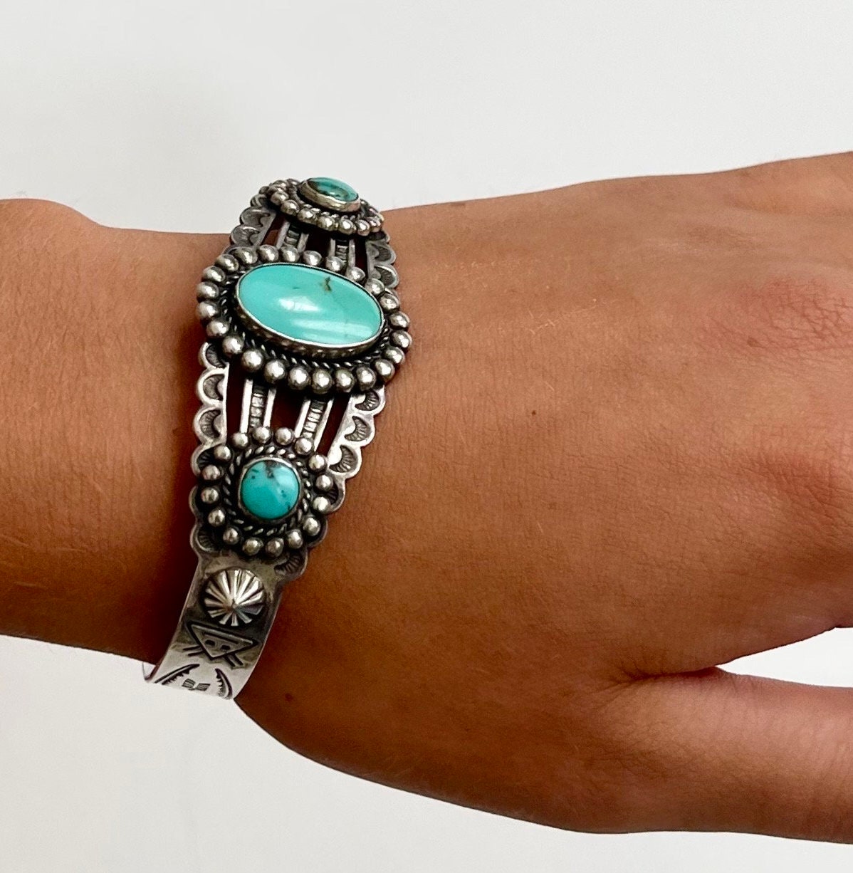 Vintage Turquoise Bracelet Cross Butterfly Owl Starfish - Temu