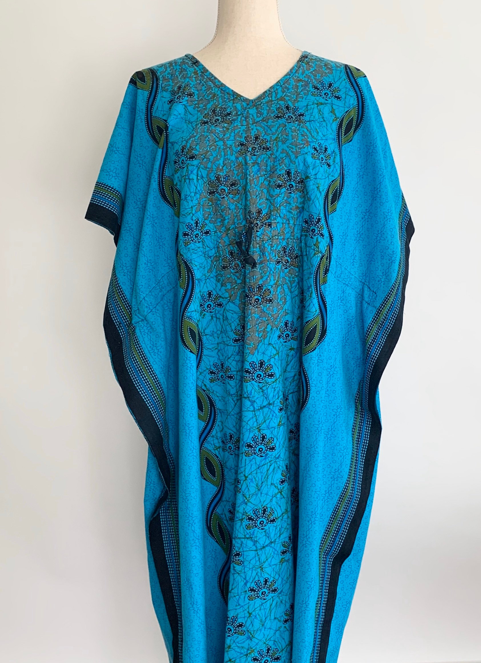 Indian Cotton Caftan Kaftan Maxi Dress Long Beach Cover Up Vintage ...