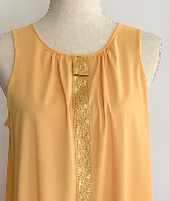 60s Marigold Sleeveless Nightgown House Day Dress… - image 2