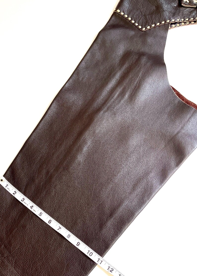Handmade Vintage Western Riding Chaps Dark Brown Leather image 9
