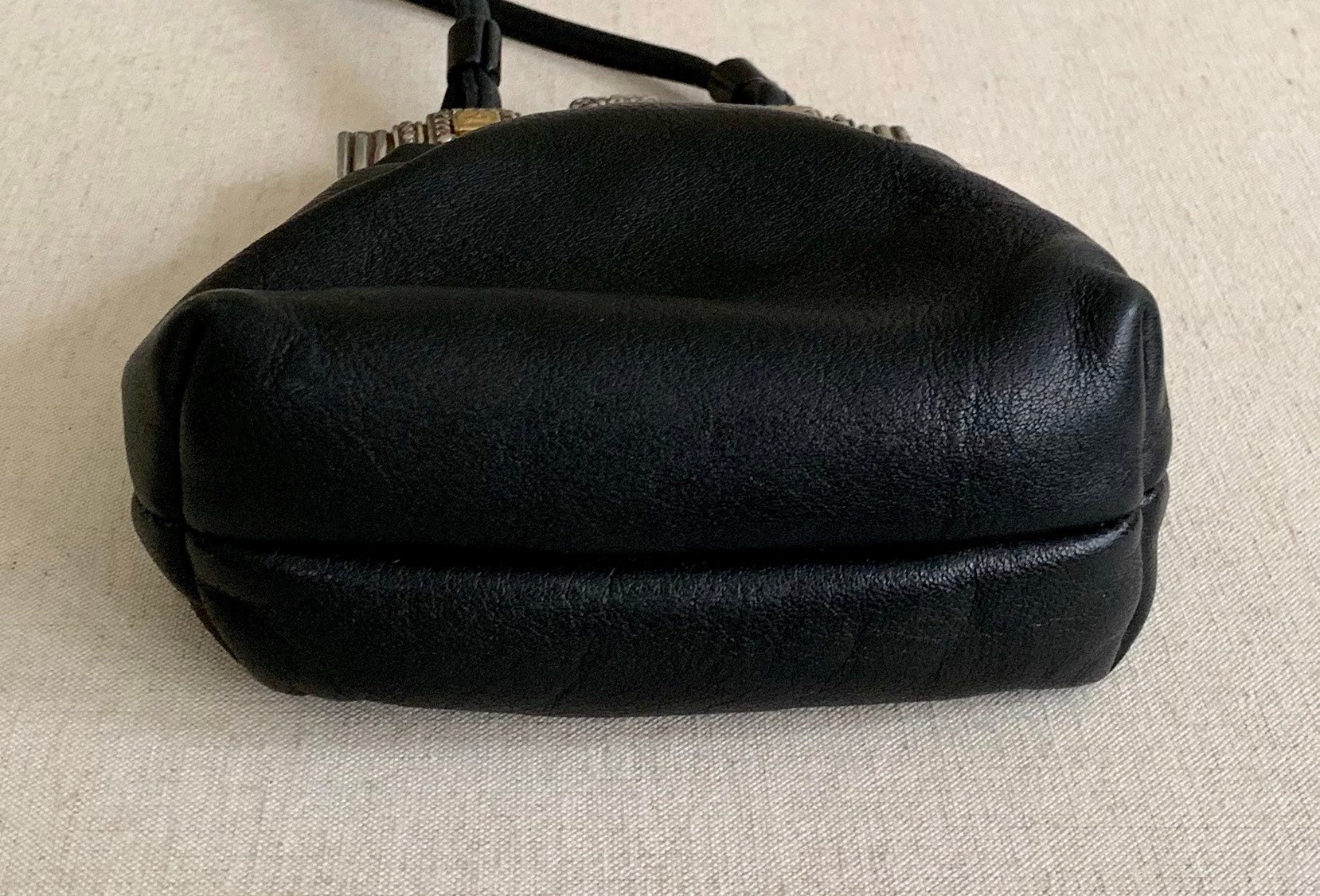 Black Leather Brighton Purse Crossbody Bag Pouch Vintage One World by ...