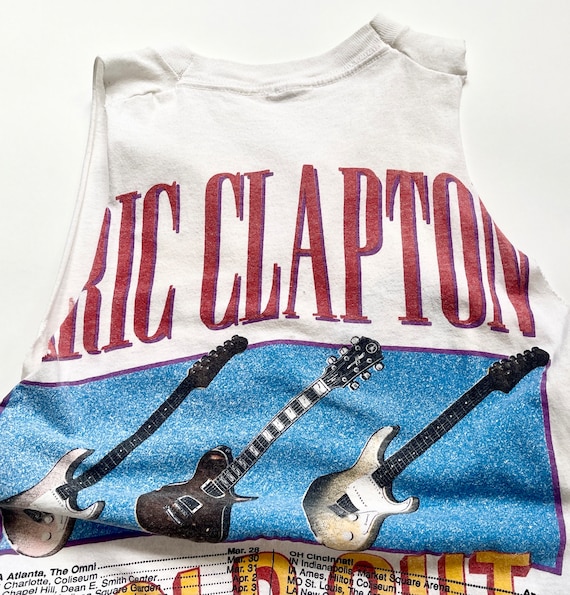 90s Eric Clapton Shirt Muscle Tank Sleeveless T Shirt Vintage 1990 90 Journeyman Sold Out Tour Shirt Rock and Roll Guitar Music Concert