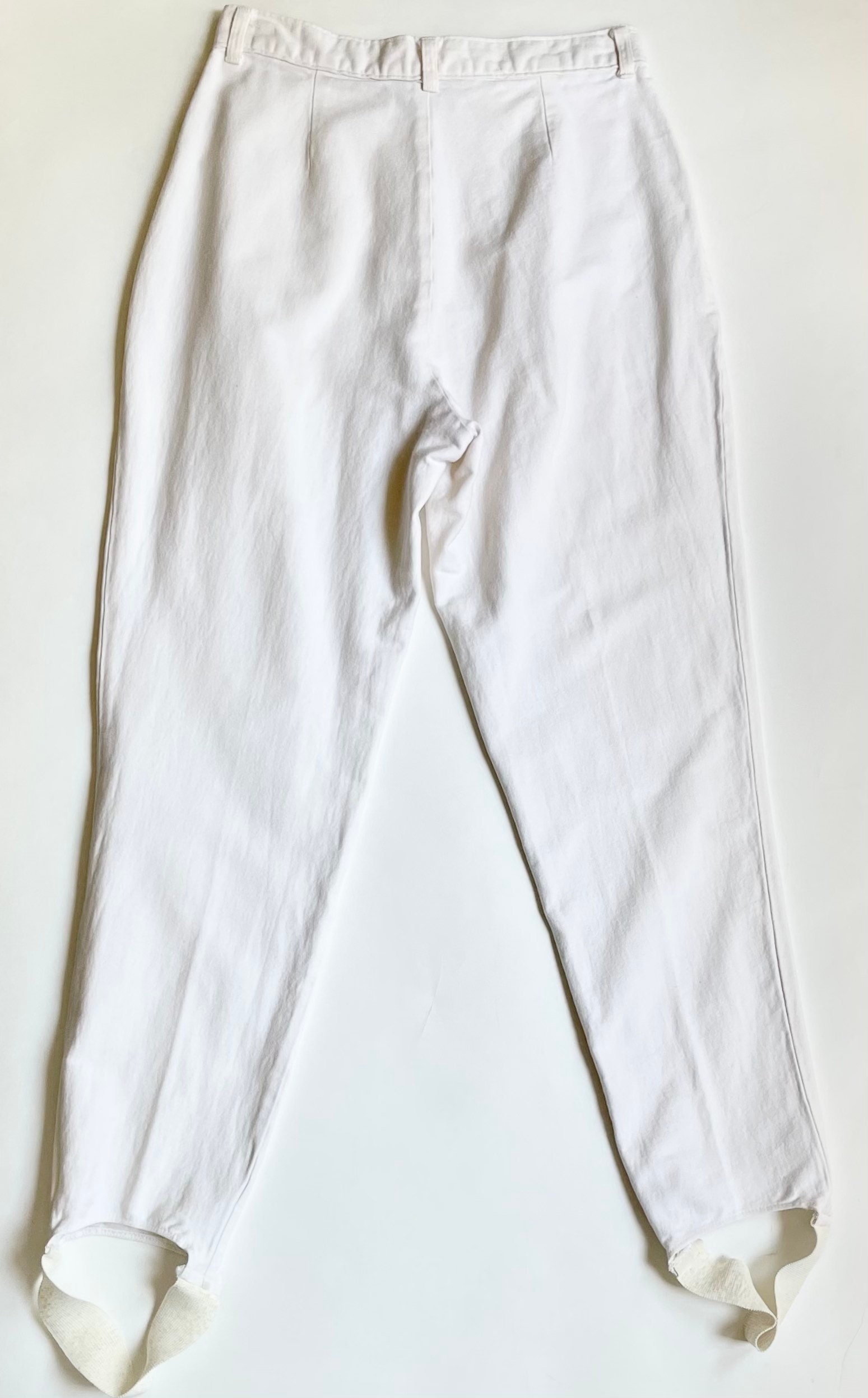 80s White Stirrup Pants Leggings Forenza Made in USA Vintage Cotton ...