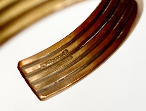 Minimalist Solid Brass Cuff Bracelet Vintage Simp… - image 4