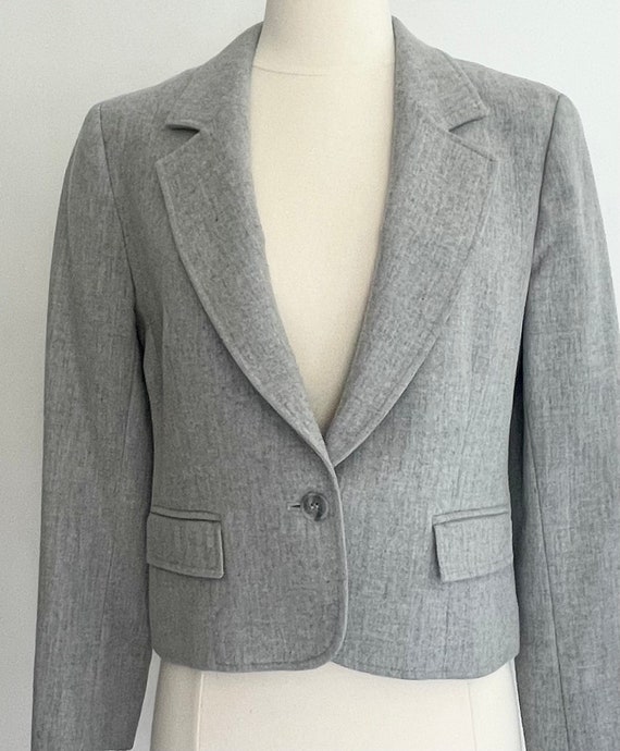 Pendleton Gray Wool Jacket Blazer Vintage 80s Vir… - image 3