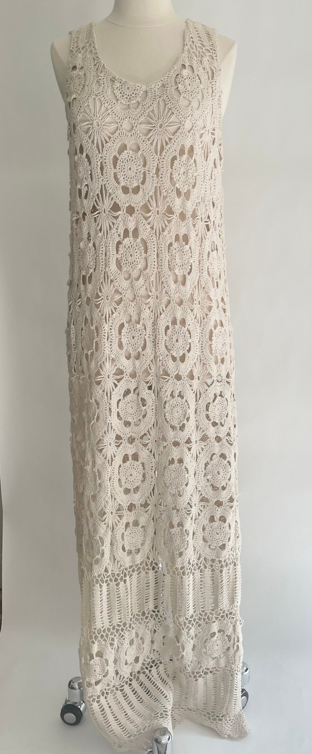 Long Crochet Maxi Dress Sleeveless Tank Summer Dress Made by E Clair Designs Austin Texas ...