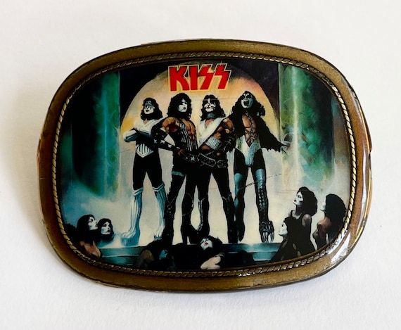 Vintage Pacifica KISS Buckle Love Gun Album Rock and Rock Vintage 70s Dated 1977 Pacifica Mfg LA Cal Gene Simmons