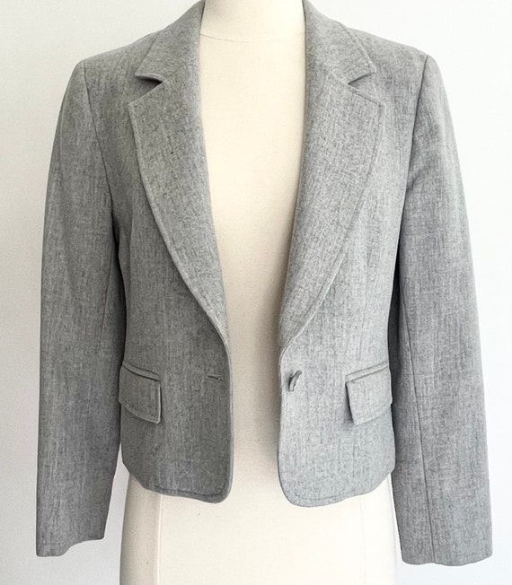 Pendleton Gray Wool Jacket Blazer Vintage 80s Vir… - image 2
