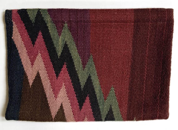 Southwest Handwoven Wool Clutch Bag Purse Pouch Vintage Geometric Weaving Likely Southwest Native American Navajo