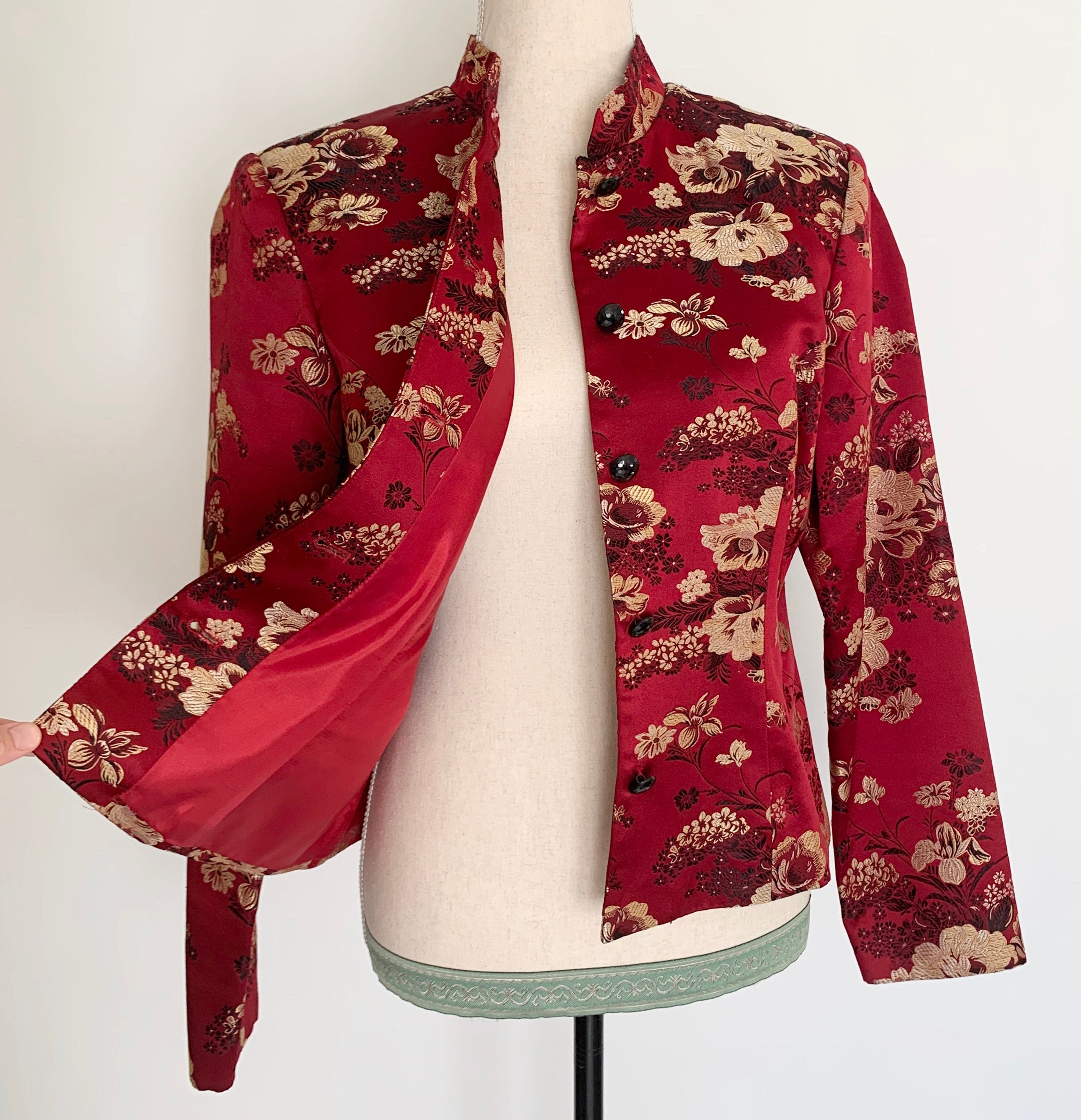 Red Silk Chinese Jacket Vintage JBS Ltd Made in China Cheongsam Style ...