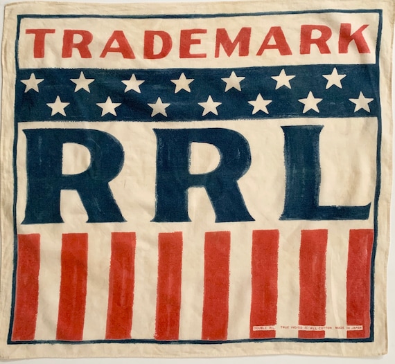Double RL Bandana Indigo Blue Red Natural White RR