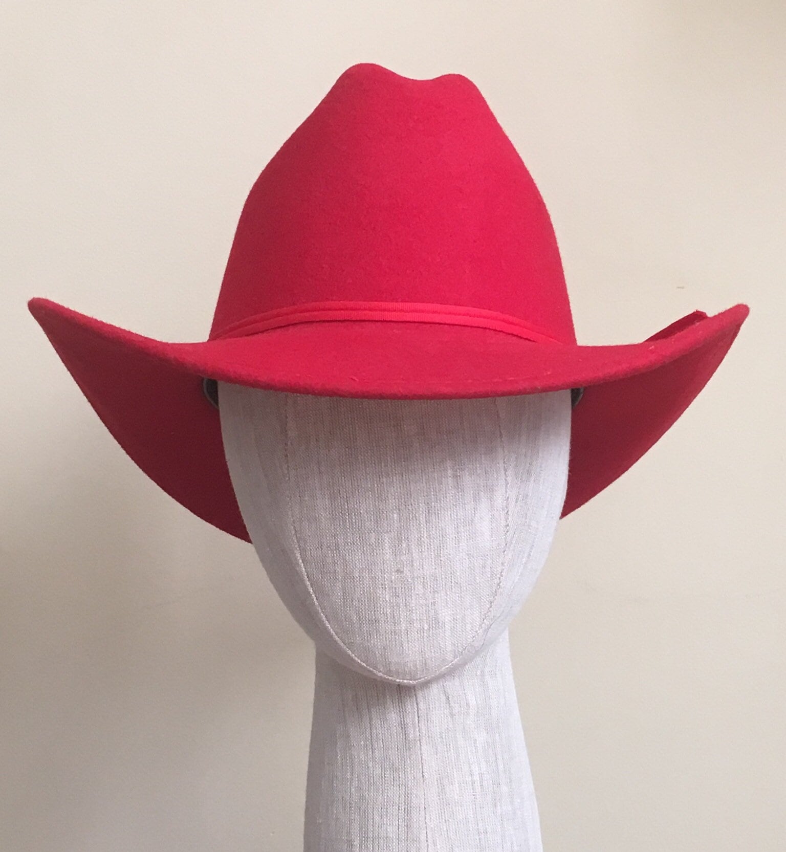 Red Felted Wool Cowboy Hat Vintage Eddy Bros Since 1929 Women's Ladies Hats