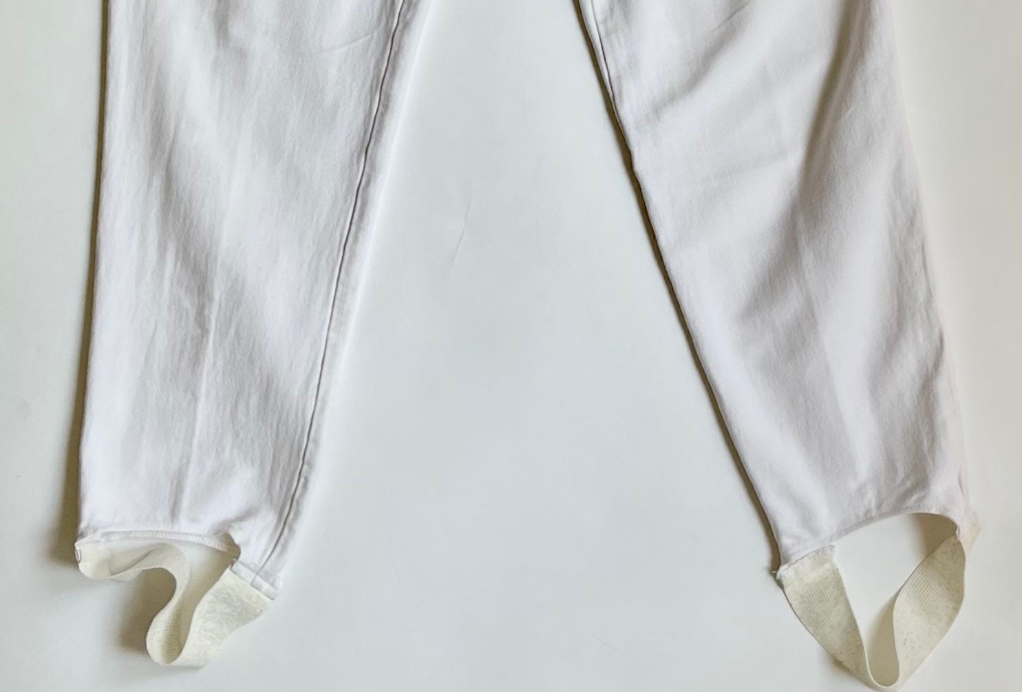 80s White Stirrup Pants Leggings Forenza Made in USA Vintage Cotton ...