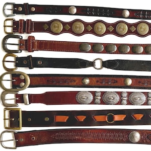 小物 Vintage 80s Studs Design Leather Belt Vintage 80s Studded Belt - Etsy