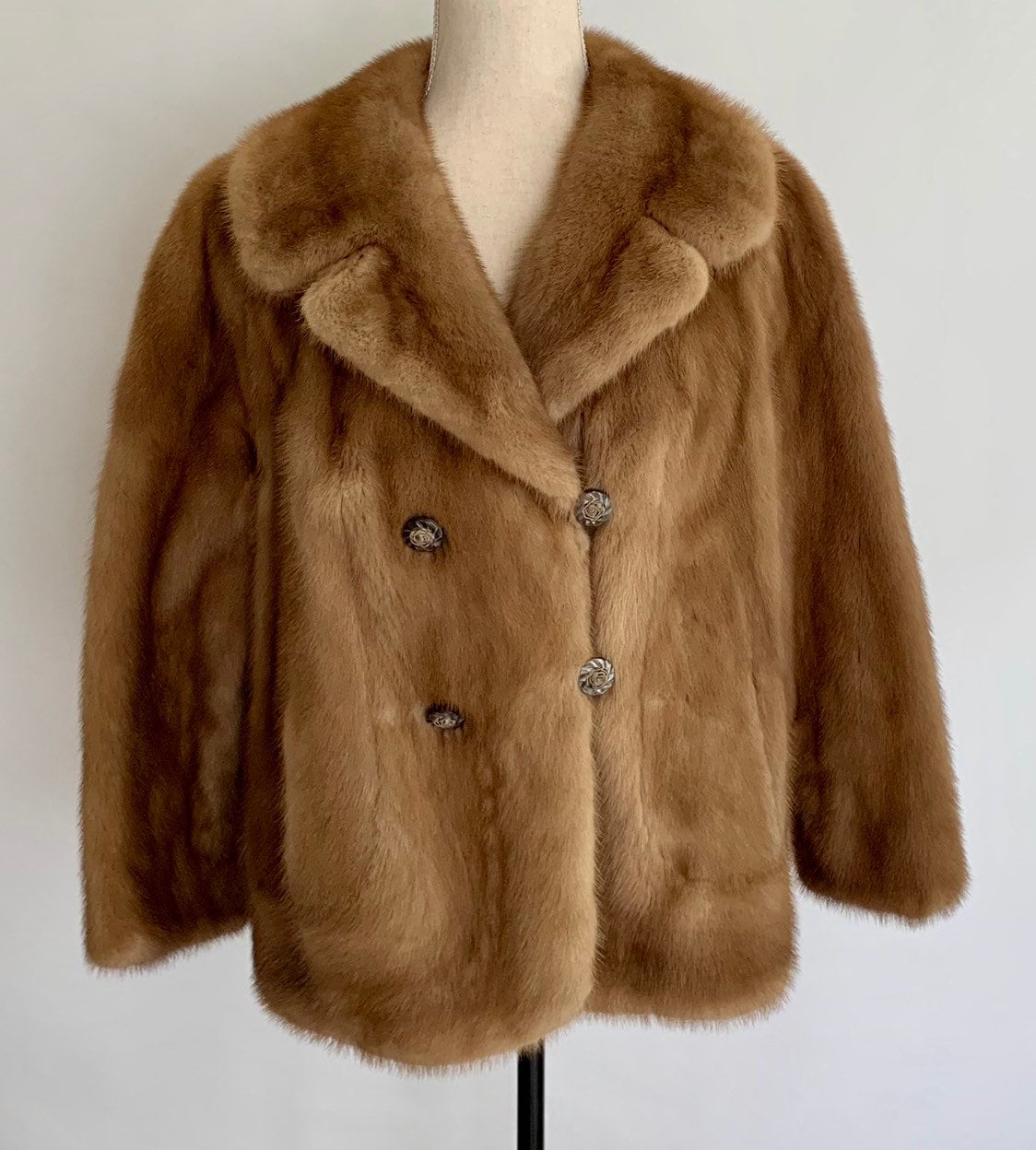 Light Brown Mink Jacket Coat Vintage 50s 60s Pale Brown Beige Fur ...