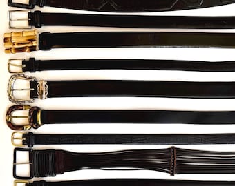 Vintage Schwarzer Gürtel Minimalist Lederband