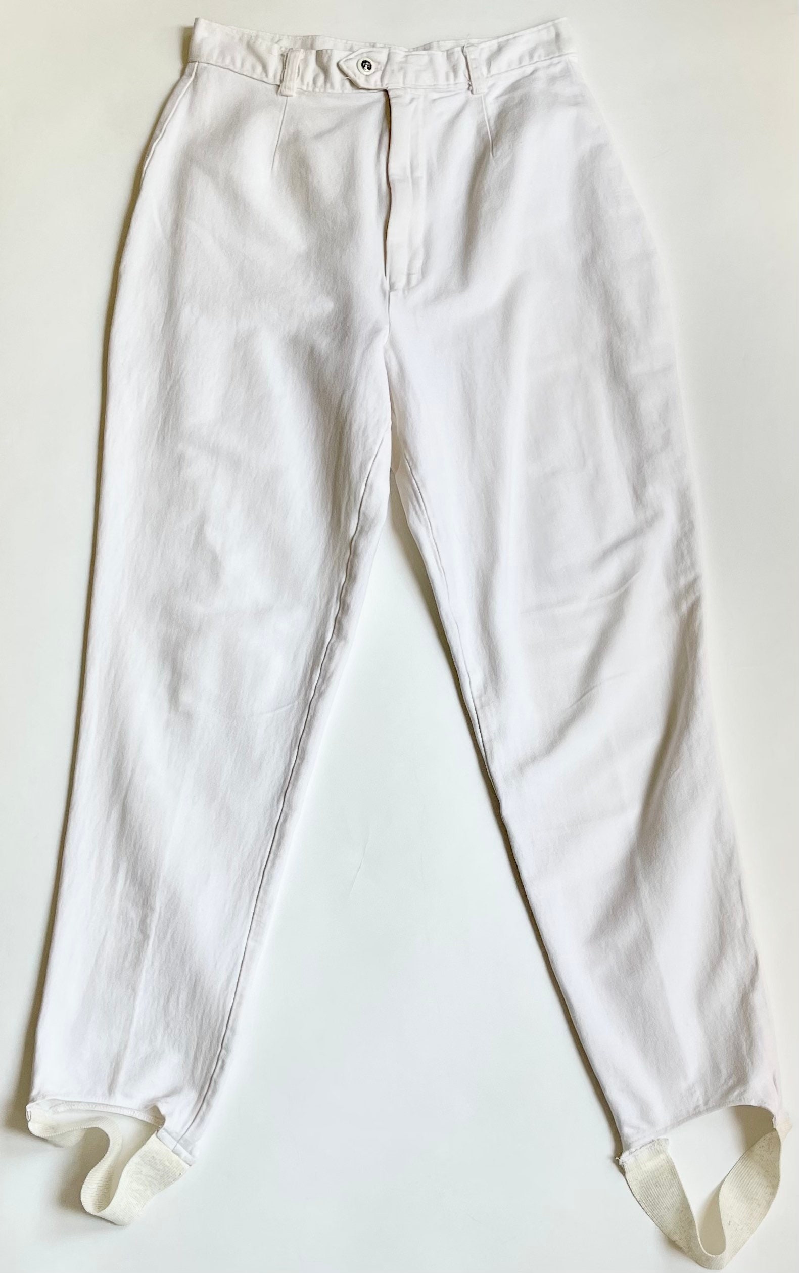 80s White Stirrup Pants Leggings Forenza Made in USA Vintage Cotton ...