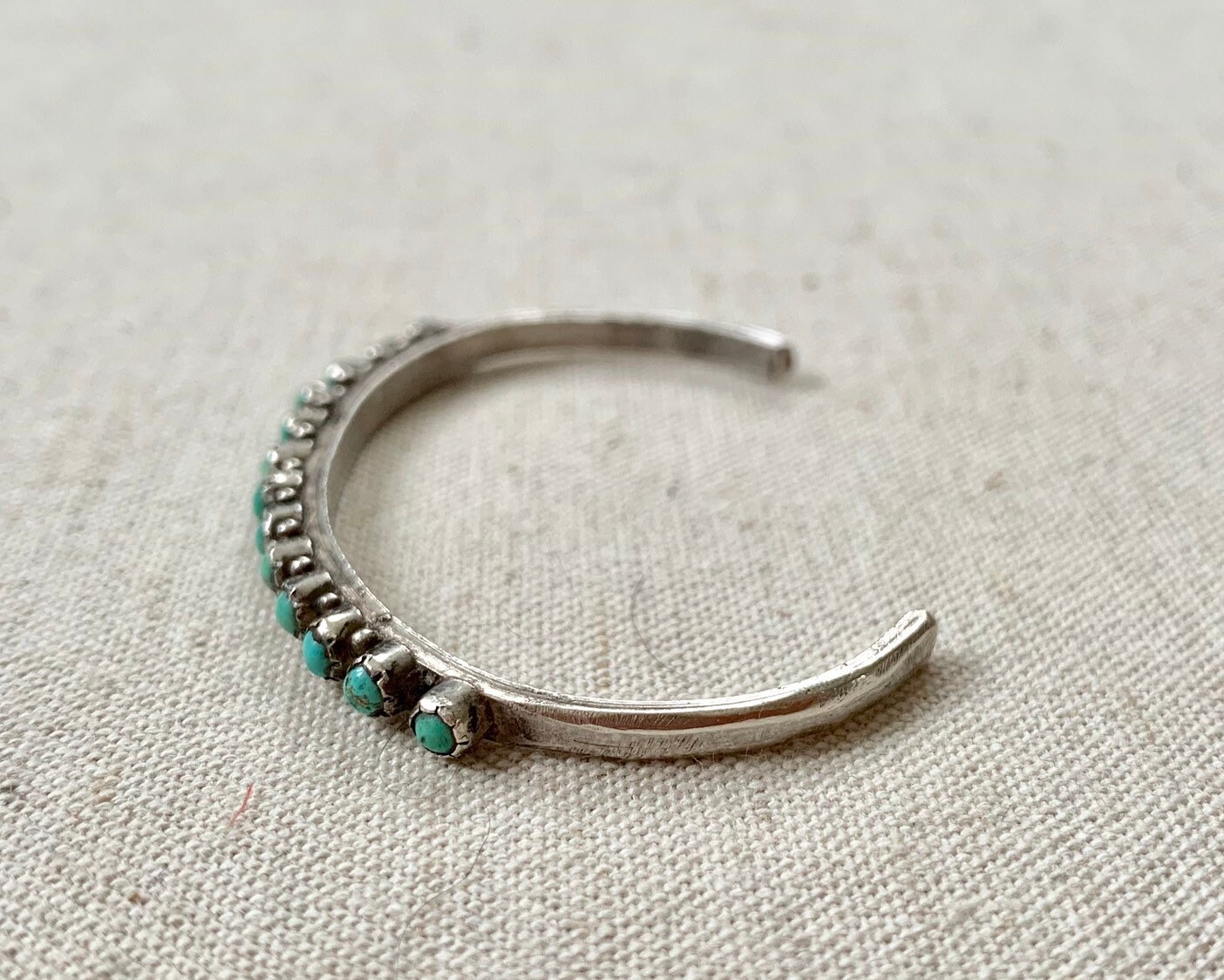 Girl Child Turquoise Bracelet Cuff Native American Zuni Sterling Silver