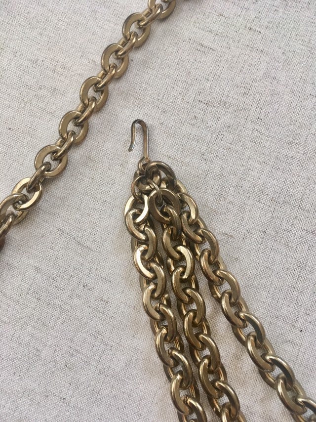 80s Gold Chain Belt Vintage Belts Adjustable Length Chain Link Rock and