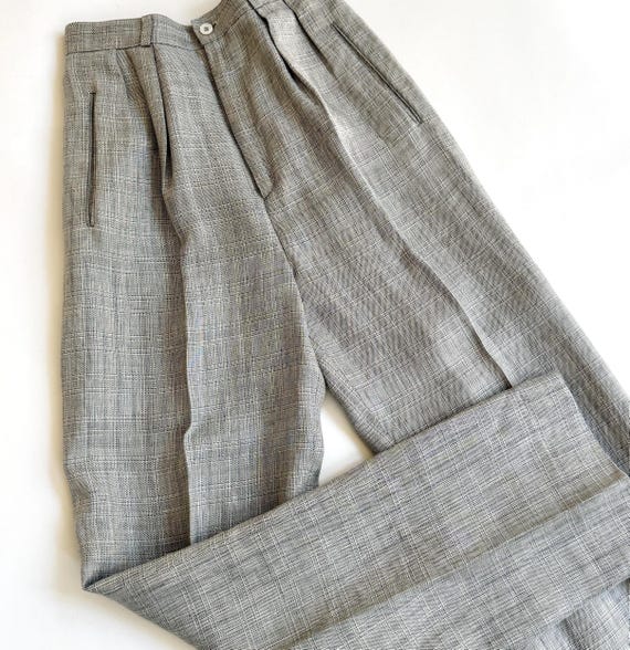 Vintage Calvin Klein High Waist Trousers 70s/80s Minimalist Woven Pants XXS