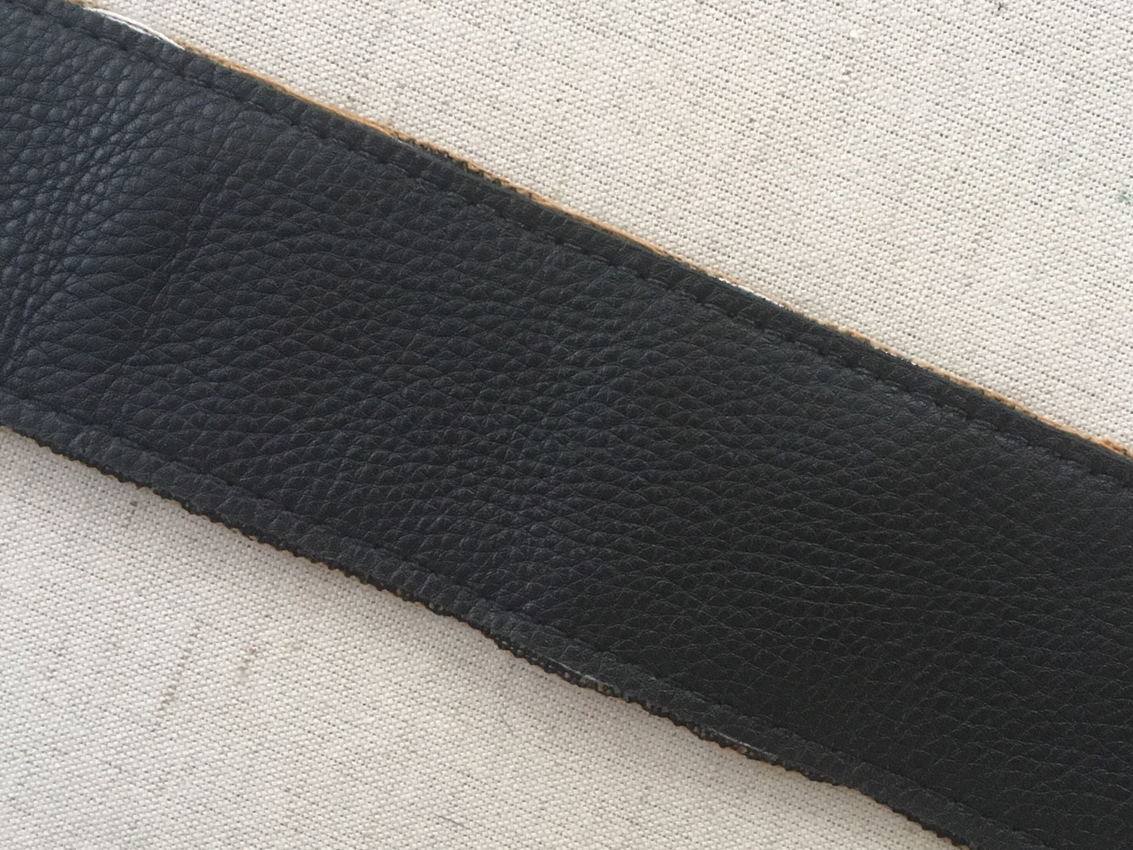 Vintage Levy's Guitar Strap Distressed Leather Ends Yellow Black White ...