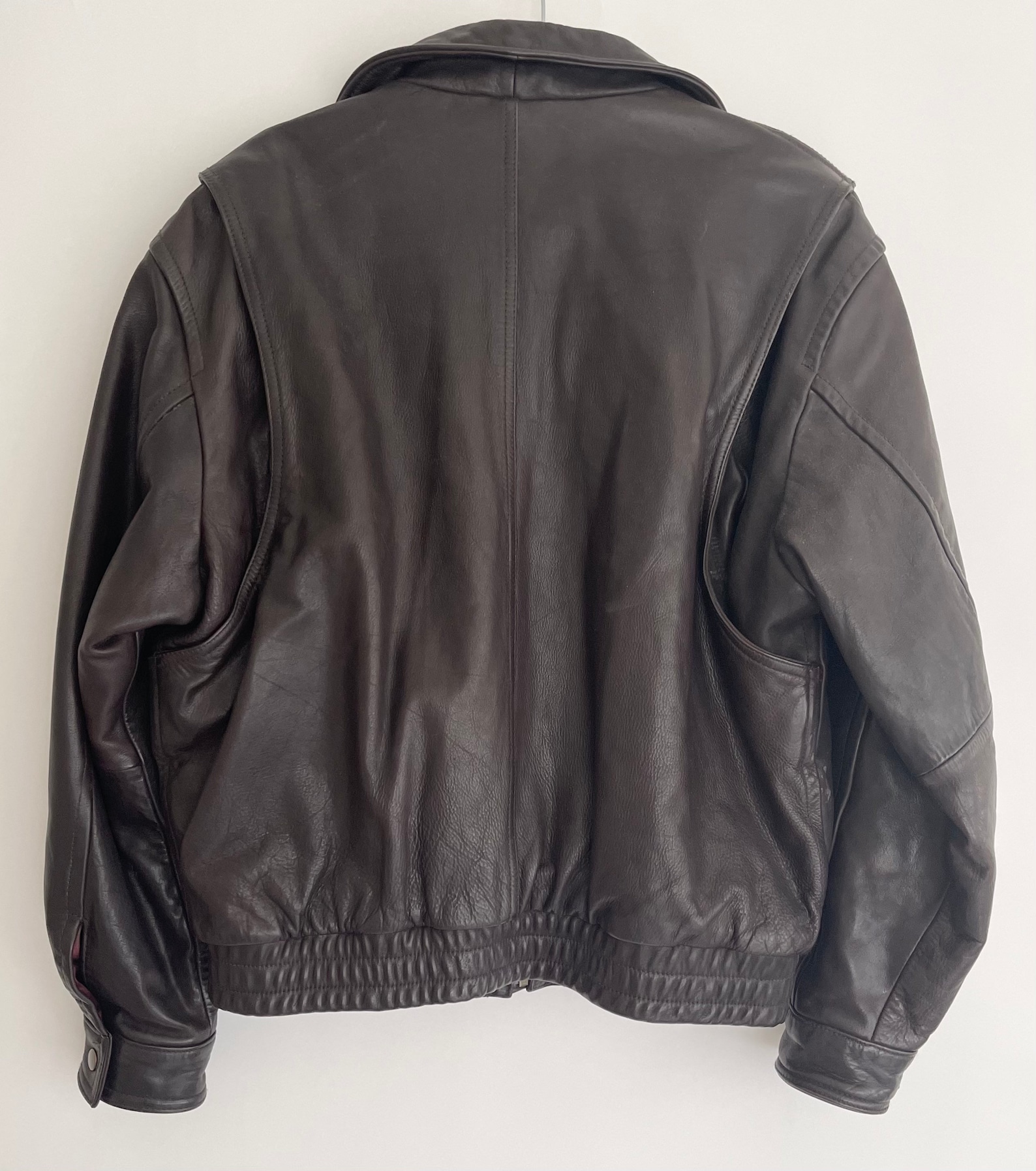 Mens Leather Bomber Jacket Vintage 80s Banana Republic Flight Etsy
