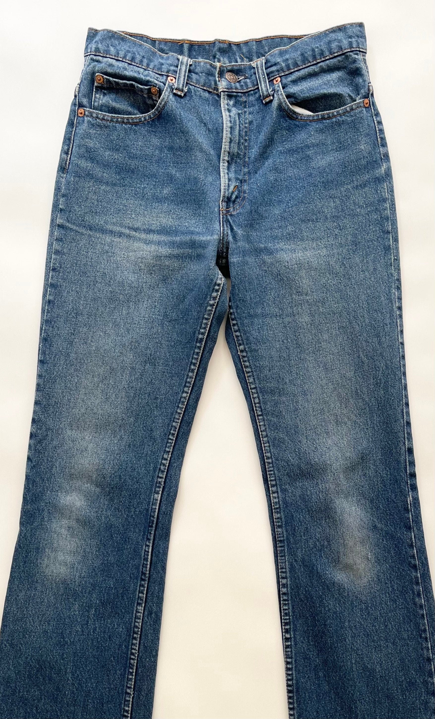 Vintage Levi's 517 Jeans Medium Dark Wash Bootcut All Cotton Denim Mens ...