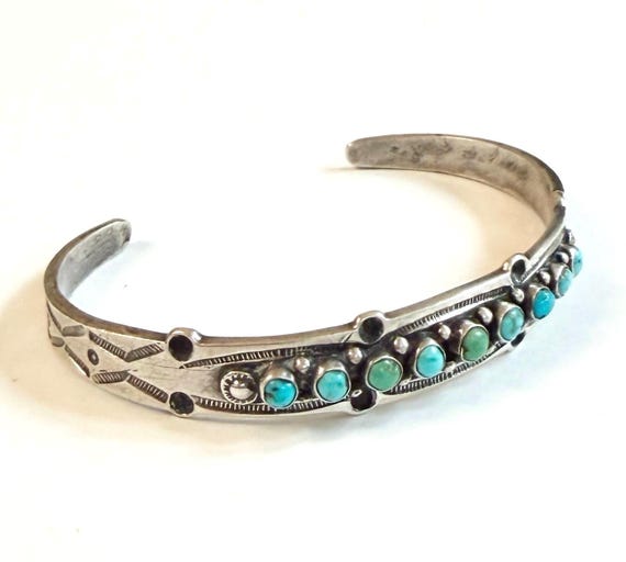 Fred Harvey Era Snake Eye Turquoise Bracelet Native American