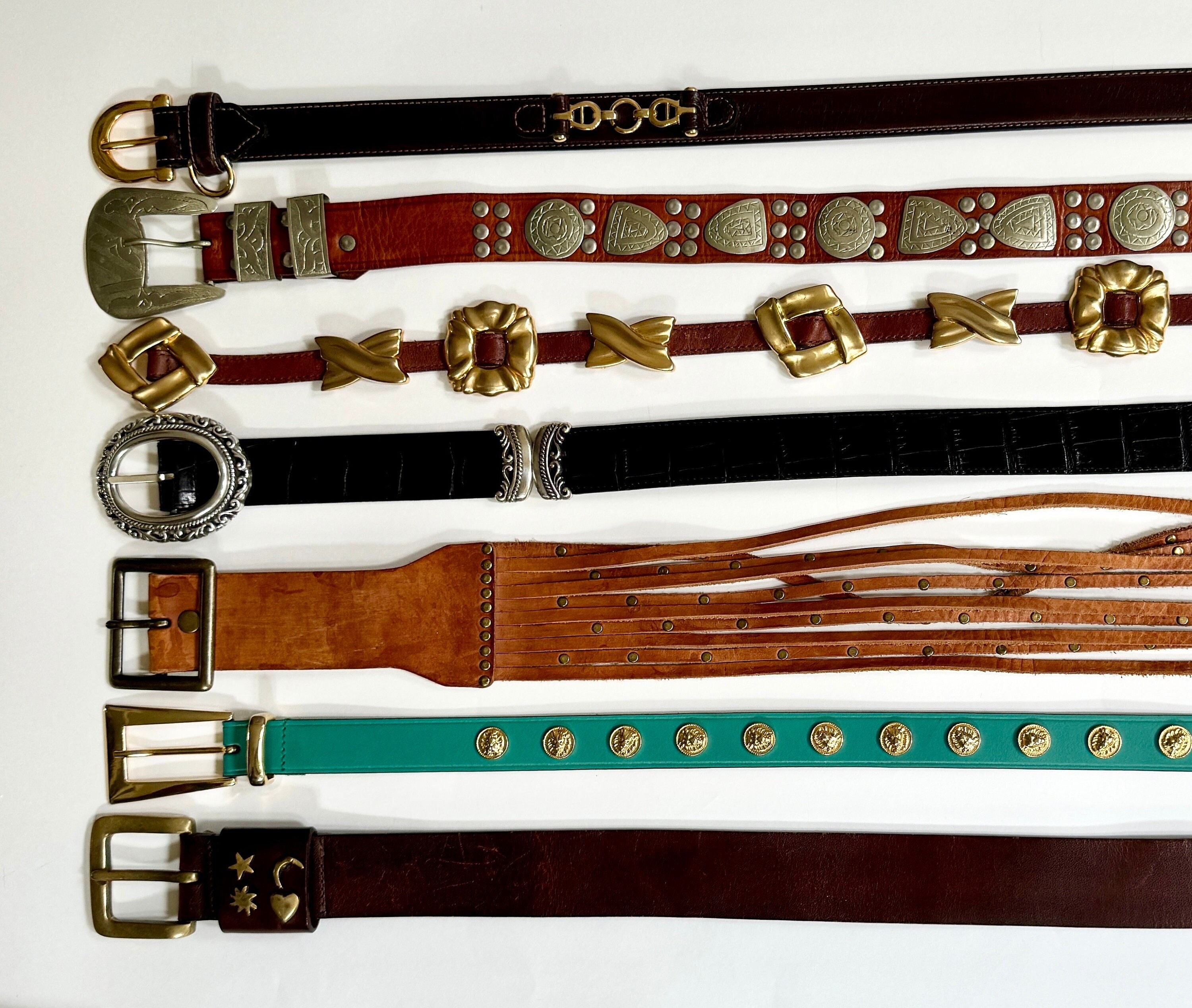 Vintage Embellished Studded Belt 80s 90s Western Glitzy Statement Belt Brown Turquoise Black Leather Strap Brass Gold Accents Studs - Etsy Vintage Embellished Studded Belt 80s 90s Western Glitzy Statement Belt Brown Turquoise Black Leather Strap Brass Gold Accents Studs - Etsy