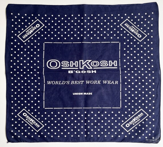 OshKosh B'Gosh Indigo Bandana Union Made Dot Print Vintage 70s Navy Dark Blue White