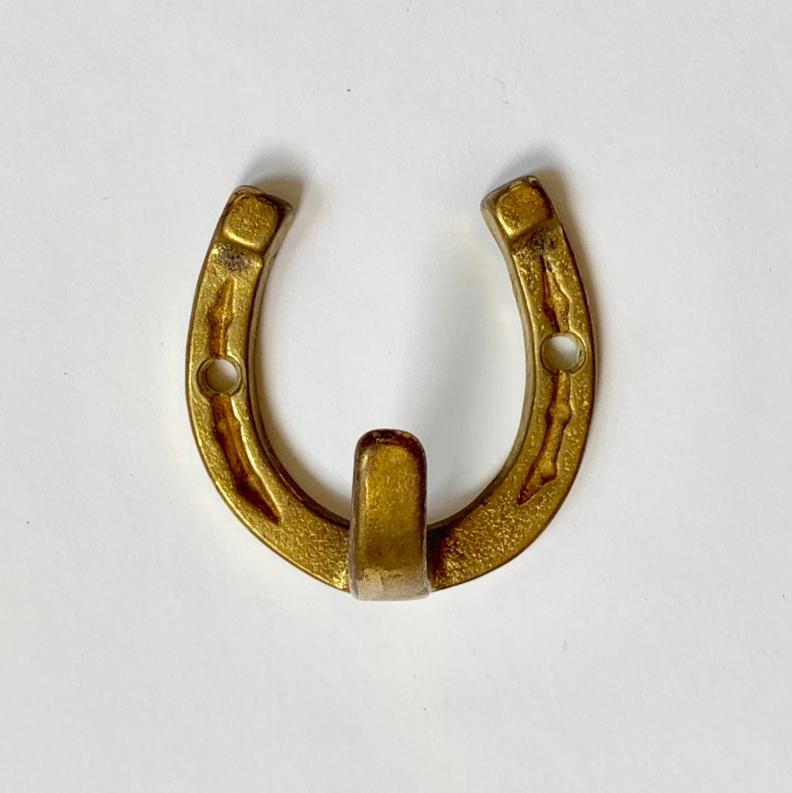 Brass Horseshoe Wall Hooks Set of 3 Coat Hook Rack Equestrian Ranch