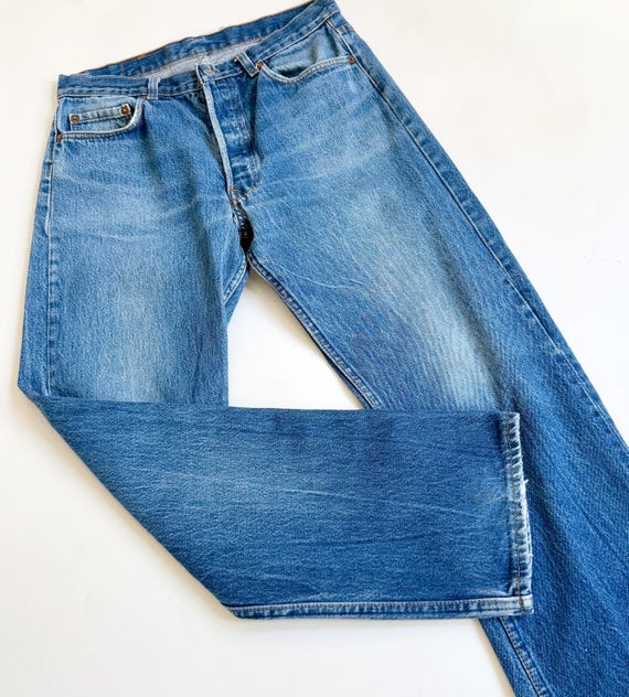 Vintage 80s Levi's 501 Jeans Made in USA Medium Wash Denim All Cotton 30 x 29