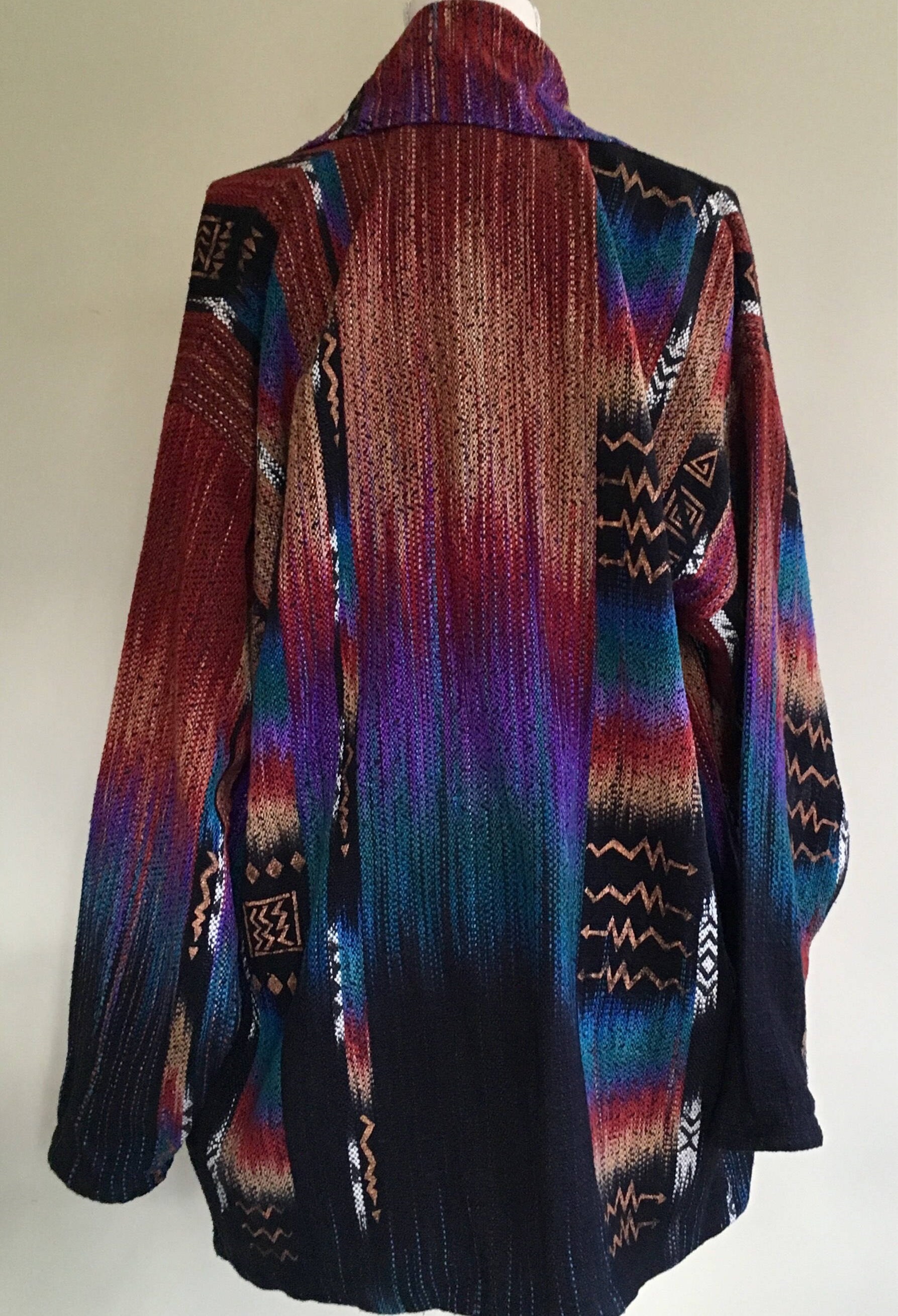 Southwest Blanket Kimono Jacket Sweater Vintage 90s Gina D'Ambrosio ...