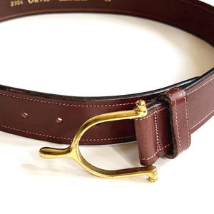 Ralph Lauren Equestrian Belt. Rich dark brown with brass hardware Vintage Vintage Rare Ralph Lauren Equestrian Belt Tri Strap Leather  main image 4