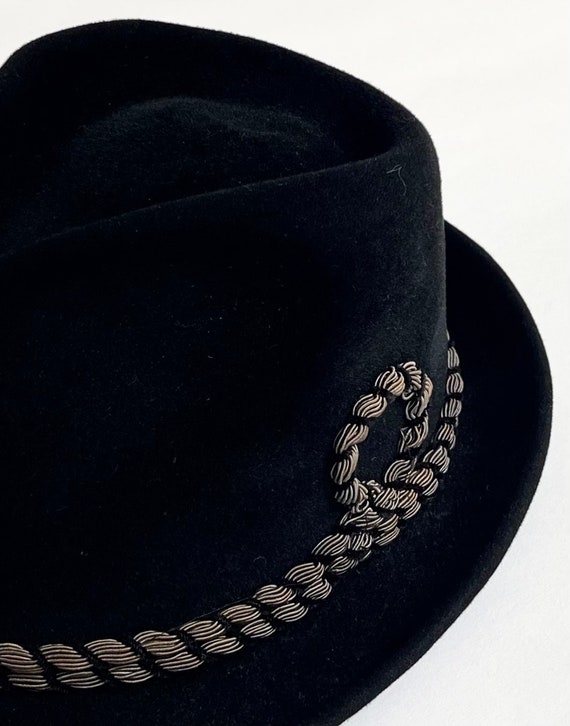 Black Velour Fedora Hat Vintage 50s Berg for the … - image 6