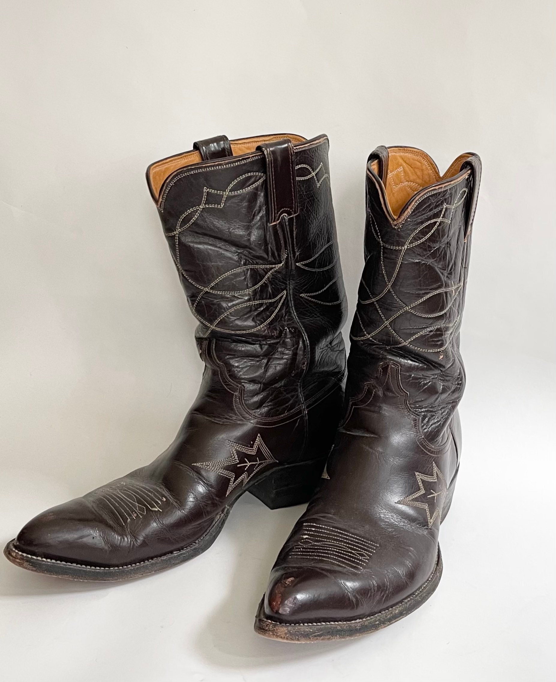 RESERVED Mens 10 Cowboy Boots Vintage Justin Made Fort Worth TX USA ...