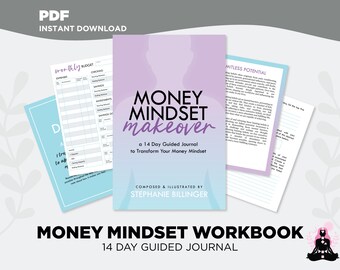 Money Mindset Makeover Journal Printable, Instant Download PDF, 14 Day Money Mindset Planner, Transform your Relationship with Money