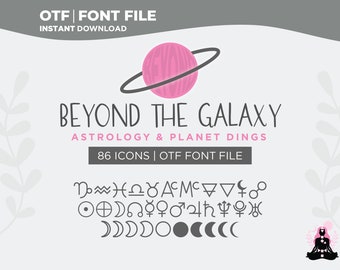 Human Design Font, Planets Font, Astrology Font for Natal Charts, Make Human Design Charts with this Astrology & Zodiac Font!