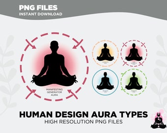 Human Design Aura Illustrations, Instant Download High Res Transparent PNG, Human Design Assets for Publications or Personal Use