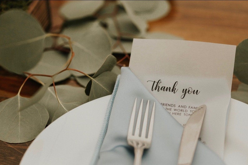 Printed Wedding Thank You Card Velum Thank You Inserts Custom Thank You Inserts Reception Thank You Print