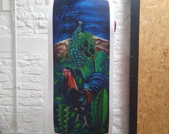 Peacock and Rooster Fine Art Print – Dreamlike India Landscape