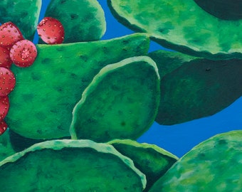 Prickly Pear Cactus Fine Art Print – Gozo Malta, Tropical Nature